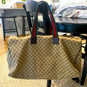 Authentic Gucci Web Strap Carry On GG Canvas XL